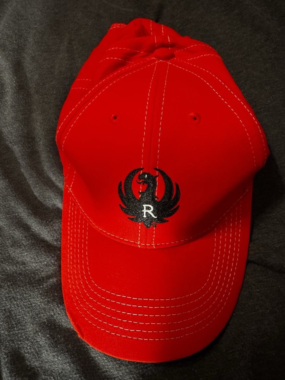 Ruger Red Distressed Adjustable Hat Cap Phoenix Logo Hunting Outdoor Strapback
